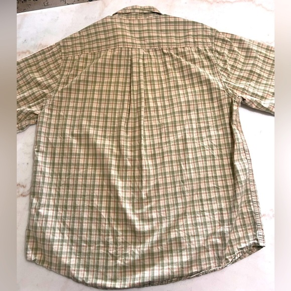 Carhartt Mens  Large Green/Beige Plaid Short Sleeve Button Down Shirt. - Picture 4 of 5